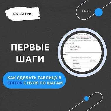 Как создать таблицу-чарт в DataLens Editor. Первые шаги.