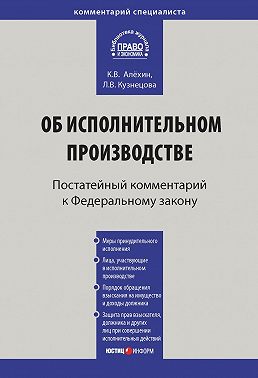 Комментарий к Федеральному закону от 2 октября 2007 г. № 229-ФЗ «Об исполнительном производстве» (постатейный)