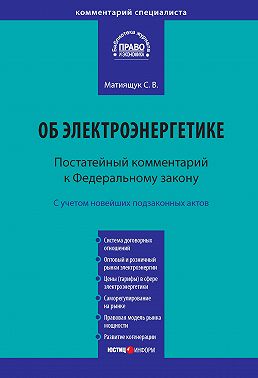 Комментарий к Федеральному закону от 26 марта 2003 г. № 35-ФЗ «Об электроэнергетике» (постатейный)